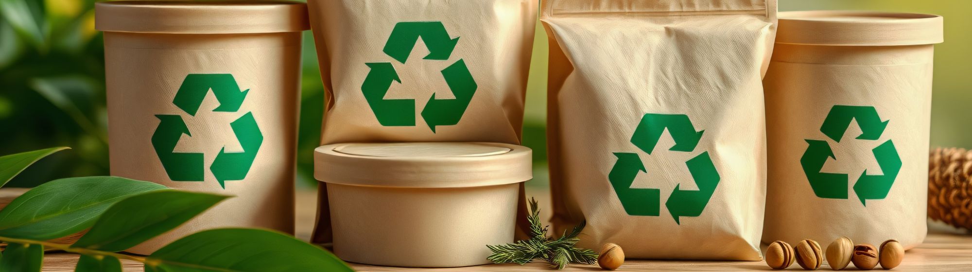 recyclable packaging with the symbol