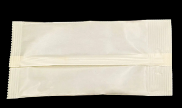 Flowpack biosourcé non imprimé illustrant un emballage souple compostable et biodégradable