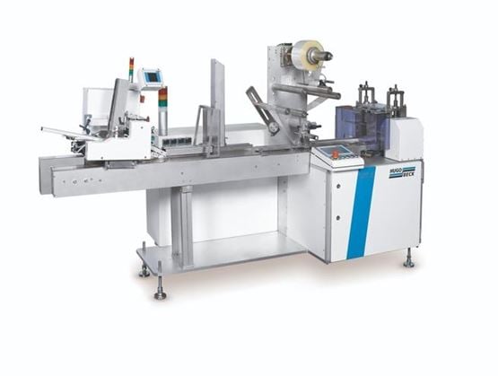 Industrial flow-pack machine designed for the horizontal packaging of products on an automated production line.