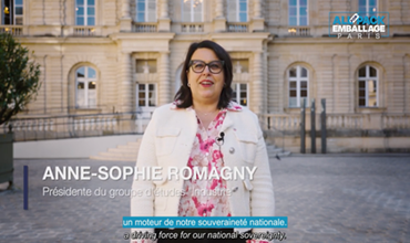 Anne-Sophie Romagny, Senator for the Marne and Chair of the French Senate’s Industry Study Group, outside the French Senate in Paris.